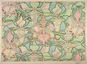 Mucha, Alphonse Marie - Artă imprimată Wallpaper design, (40 x 30 cm)