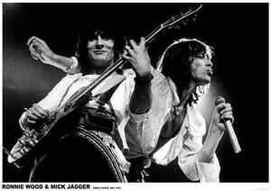 Poster Mick Jagger and Ronnie Wood - Earls Court May 1976, (84.1 x 59.4 cm)