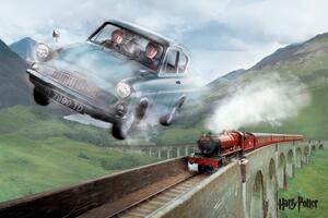 Poster de artă Harry Potter - Flying Ford Anglia, (40 x 26.7 cm)