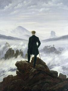 Poster C. D. Friedrich - Hiker over a Foggy Sea, (60 x 80 cm)
