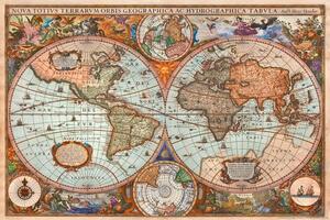 Poster Historical Antique World Map, (91.5 x 61 cm)