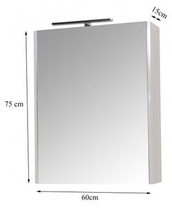 Set Baza, lavoar baie GN0541 cu sertare si oglinda GN5011 - 60 cm alb