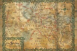 Poster de artă Hobbit - The Shire map