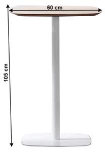 Masa de bar, stejar alb, MDF metal, diametru 60 cm, HARLOV Maro