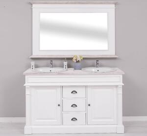 Dulap baie cu 2 lavoare, cu oglinda, lavoar inclus in pret - Culoare Top_P080 - Culoare Corp_P004 - DUBLU COLOR cu finisaj Dublu color