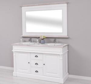 Dulap baie cu 2 lavoare, cu oglinda, lavoar inclus in pret - Culoare Top_P080 - Culoare Corp_P004 - DUBLU COLOR cu finisaj Dublu color