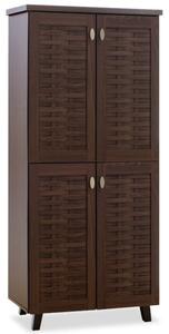 Dulap De Depozitare Pantofi Mantam Cu 4 Uși Pentru 24 Perechi De Pantofi Culoare Nuc 78x40x170,5 cm