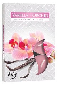 Set lumanari ornamentale parfumate Bispol Vanilie si Orhidee P15-184, 6 bucati