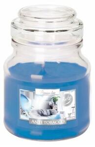 Lumanare parfumata in pahar transparent de sticla cu capac, Bispol, Antitabac, SND71-69