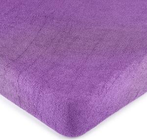 Cearșaf de pat 4Home, din frotir, violet, 160 x 200 cm, 160 x 200 cm