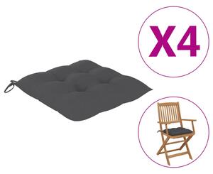 Perne de scaun, 4 buc., antracit, 40 x 40 x 7 cm, textil