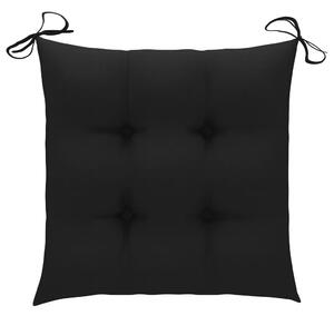 Perne de scaun, 4 buc., negru, 40 x 40 x 7 cm, textil
