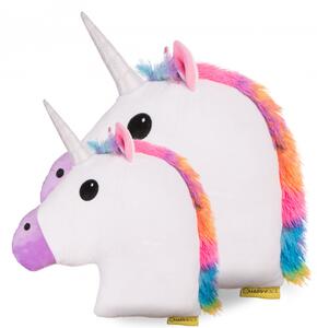 Jucarie de Plus Unicorn Perna Multicolor, Happy Face