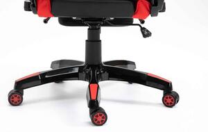 RESIGILAT-Scaun gaming, funcție șezlong, 90-180 grade, suport picioare, mânere 3D reglabile, Negru/Roșu