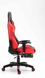 RESIGILAT-Scaun gaming, funcție șezlong, 90-180 grade, suport picioare, mânere 3D reglabile, Negru/Roșu