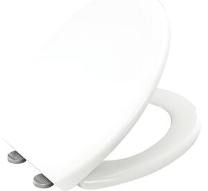Capac WC Bisk duroplast, închidere lentă, ușor detașabil, alb 41,5-46,5x37,7 cm