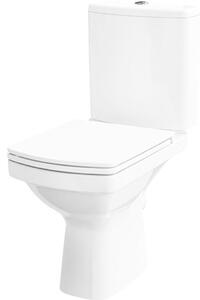 Set WC compact Cersanit Easy 599 Clean On, incl. rezervor și capac WC cu soft close, alb