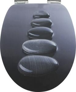 Capac WC form & style Sculpture Stone, din MDF, închidere lentă, ușor detașabil, 47,6x36,5 cm