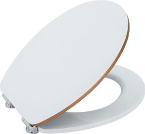 Capac WC form & style Edge, ușor detașabil, închidere lentă, alb-cupru 47,6x36,5 cm