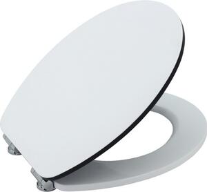 Capac WC form & style Edge, închidere lentă, ușor detașabil, alb/negru 46,2x36,5 cm