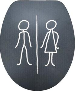 Capac WC form & style Man & Woman mat, închidere lentă, 46,2x36,5 cm