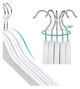 Set 20 umerase din lemn, Songmics, umerase din lemn solid, cârlig rotativ, CRW06W-20