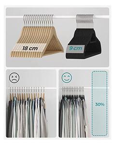 Set de 20 de umerase, Songmics, 43,5 cm, catifea, Negru