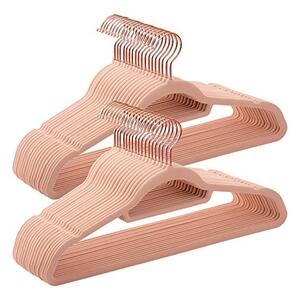 Set 50 de umerase din catifea, Songmics, 43.5 cm, CRF21PK50, Roz
