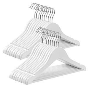 Set 20 umerase din lemn, Songmics, umerase din lemn solid, cârlig rotativ, CRW06W-20