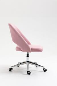 Scaun birou, înălțime reglabilă, tapițerie catifea, SIB 813, Roz