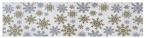 Travesă Snowflakes albă, 33 x 140 cm
