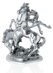 Statueta argint "Doi cai" 44cm