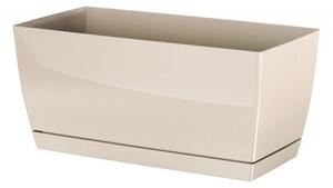 Ghiveci din plastic Coubi Case, cu vas, crem, , 39 x 19 x 18,2 cm
