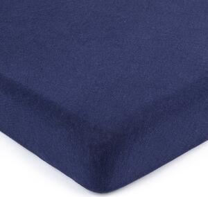 Cearșaf de pat 4Home jersey albastru închis, 90 x 200 cm, 90 x 200 cm