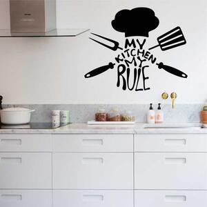 Sticker perete bucatarie My Kitchen My Rule