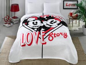 Patura de lux Tac 220x240cm, TAC Disney Minnie si Mickey, Lovestory