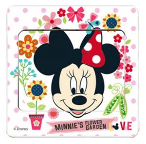 Sticker intrerupator Minnie cu flori 9x9 cm