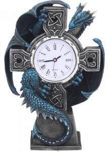 Ceas birou gotic dragon pe cruce Draco - Anne Stokes - 18 cm