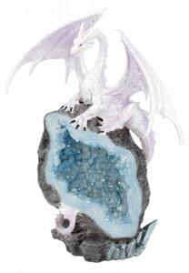 Statueta dragon alb Custodele de gheata 22 cm