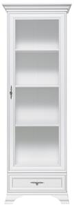 Vitrina alb alpin KENTUKI, cu sertar, 69,5X44X210 cm