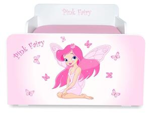 Pat copii Pink Fairy 2-8 ani cu saltea cadou