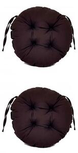 Set Perne decorative rotunde, pentru scaun de bucatarie sau terasa, diametrul 35cm, culoare negru, 2 buc/set