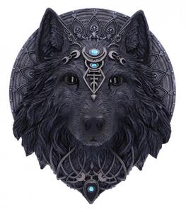 Placheta decorativa perete Wolf Moon 30 cm