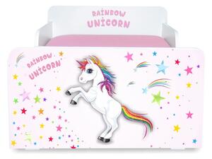 Pat copii Unicorn 2-12 ani cu sertar si saltea inclusa