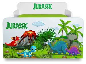 Pat copii Jurassic 2-12 ani cu sertar si saltea inclusa