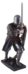 Statueta Cruciat Negru cu Scut si Sabie 18 cm