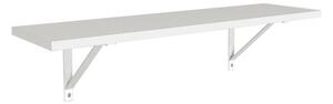 Polita cu suport console metalice, 80x30x25 cm, PAL Alb
