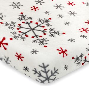 Cearșaf de pat de Crăciun 4Home Snowflakes, microflanelă, 160 x 200 cm