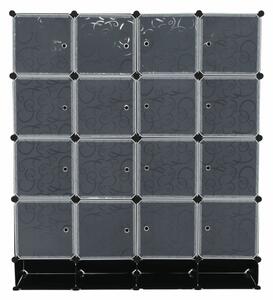 Dulap modular depozitare din plastic 147x47x165 cm Negru