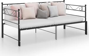 Cadru pat canapea extensibila, negru, 90x200 cm, metal